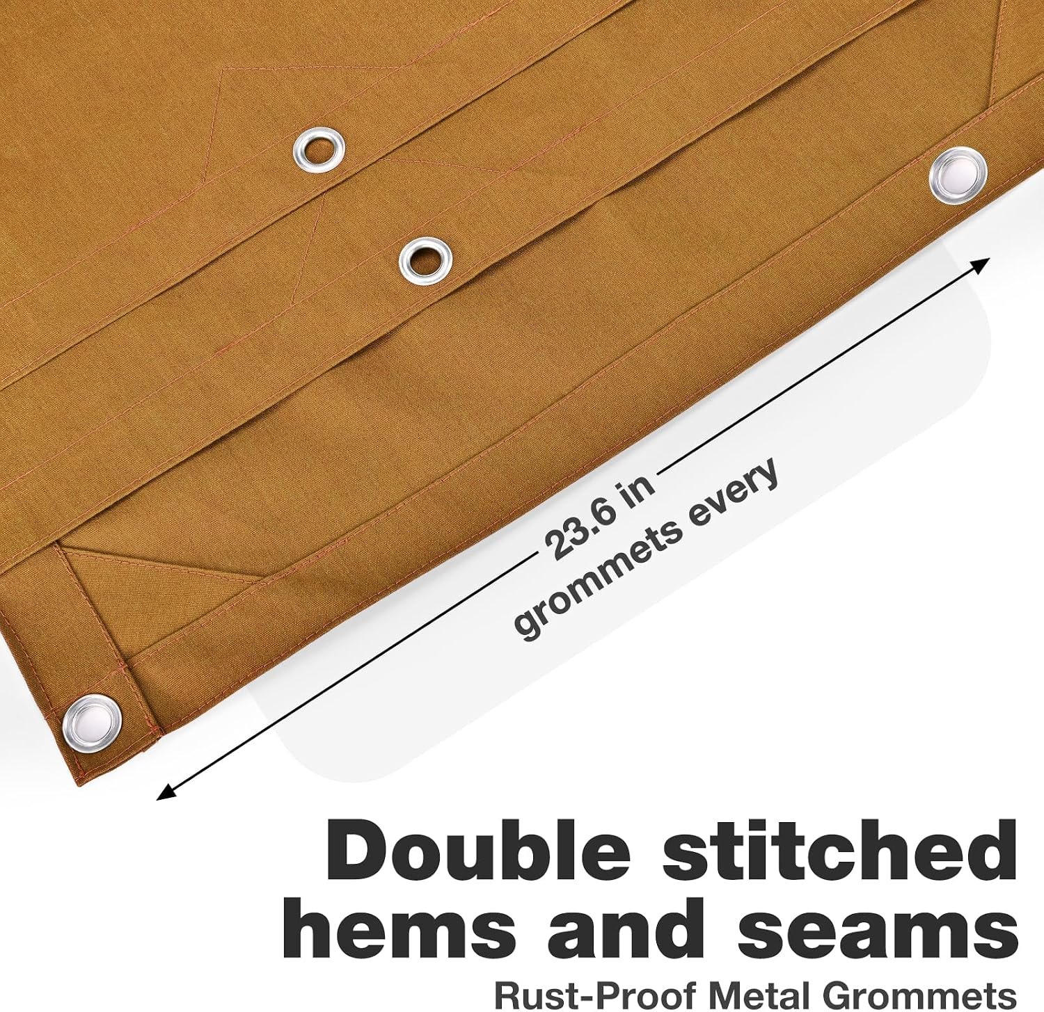 Winpull Heavy Duty Canvas Tarp 8x10 ft, 12oz (350 GSM) Polyester Canvas Water-Resistant Tarp with Rustproof Grommets, Tear-Resistant Outdoor Cover for Wood Piles, Camping, Trailer & Equipment - Image 6