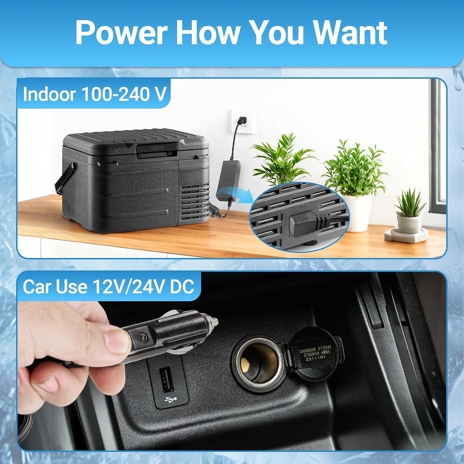 12 Volt Refrigerator, 11QT(10L) Compressor Electric Cooler, Car Fridge -4℉~68℉, Portable Refrigerator 12V/24V DC 110-240V AC, Compact Freezer for Vehicle RV Camping Truck Boat Travel, Black - Image 5