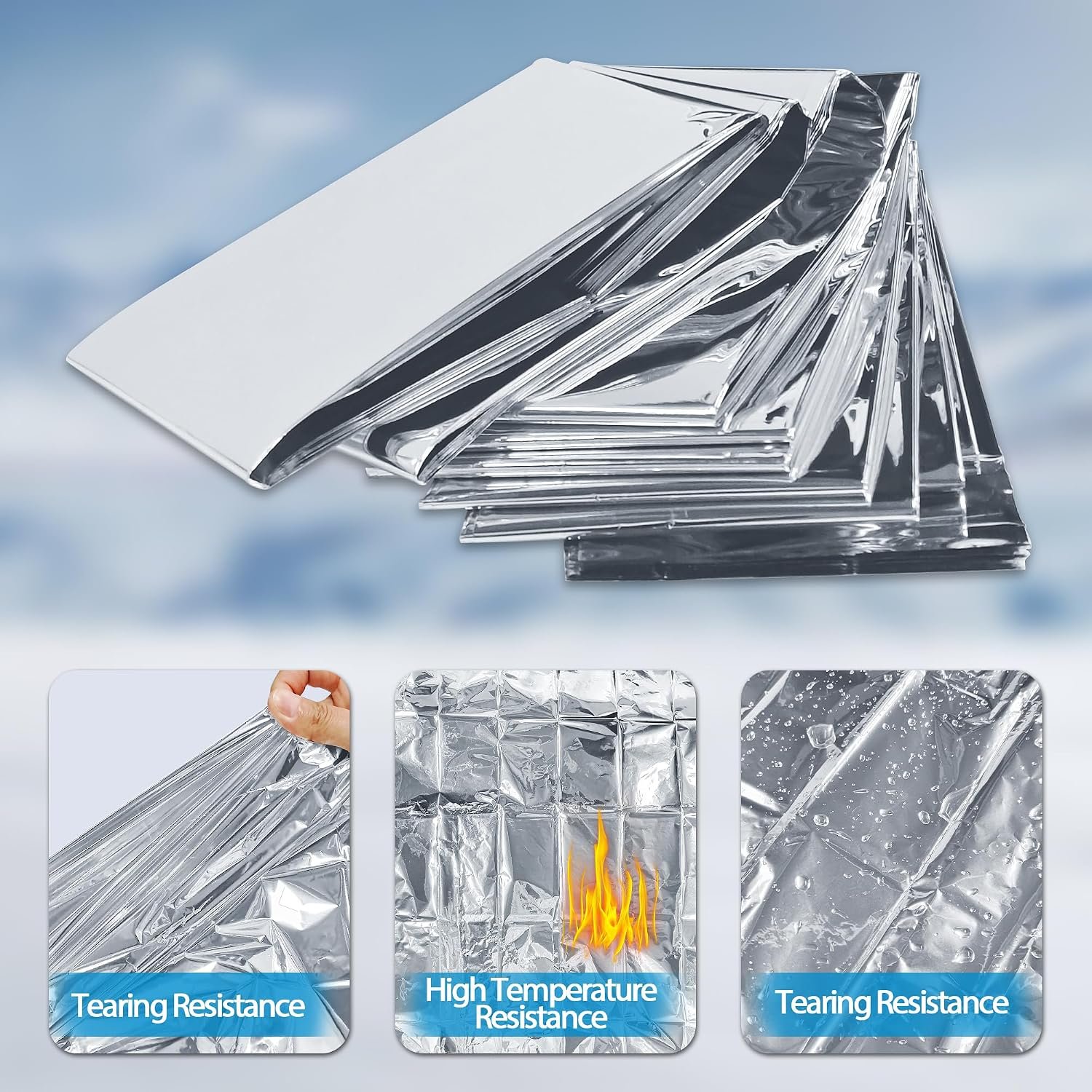 Emergency Mylar Thermal Blankets,Space Blanket Survival kit Camping Blanket, Perfect for Outdoors, Hiking, Survival, Bug Out Bag,Marathons or First Aid - Image 4