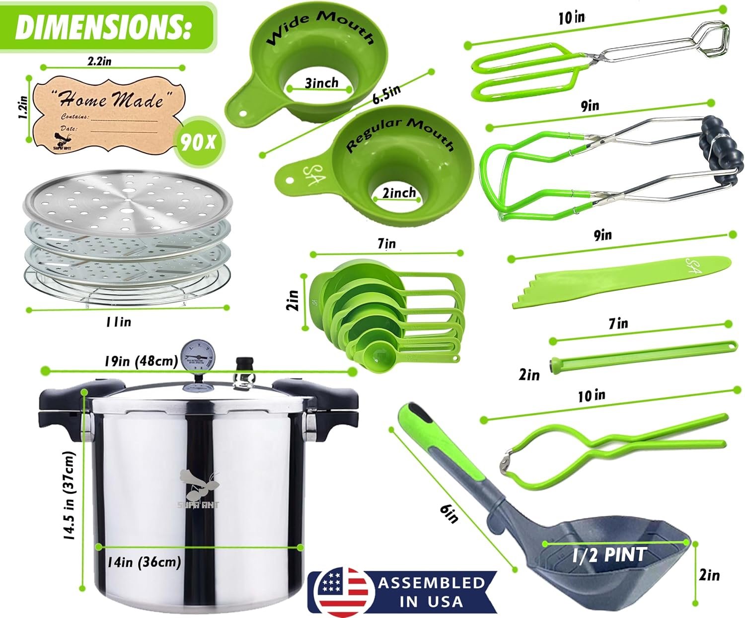 23 Qt Canning Pot with Canning Supplies Starter Kit - Water Bath Pot with Rack and Lid - Jar Lifter, XL Ladle, Jar Tongs, and Bubble Popper - Image 9