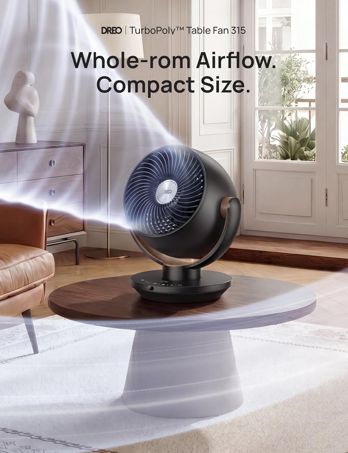 DREO Fan for Bedroom, Desk Air Circulator Fan with Remote, 11 Inch Table Fans for Whole Room, 65ft Powerful Airflow, 120° Vertical Manual +90° Oscillating, 4 Speeds, 8H Timer, 25dB Quiet Fan, Home - Image 3