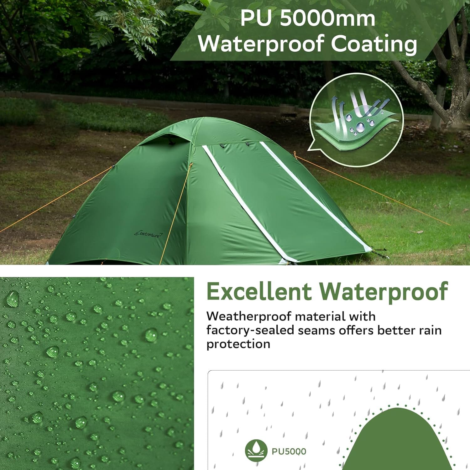 Clostnature 1/1.5/2/3/4/6 Person Lightweight Backpacking Tent, Camping Tent - Image 2