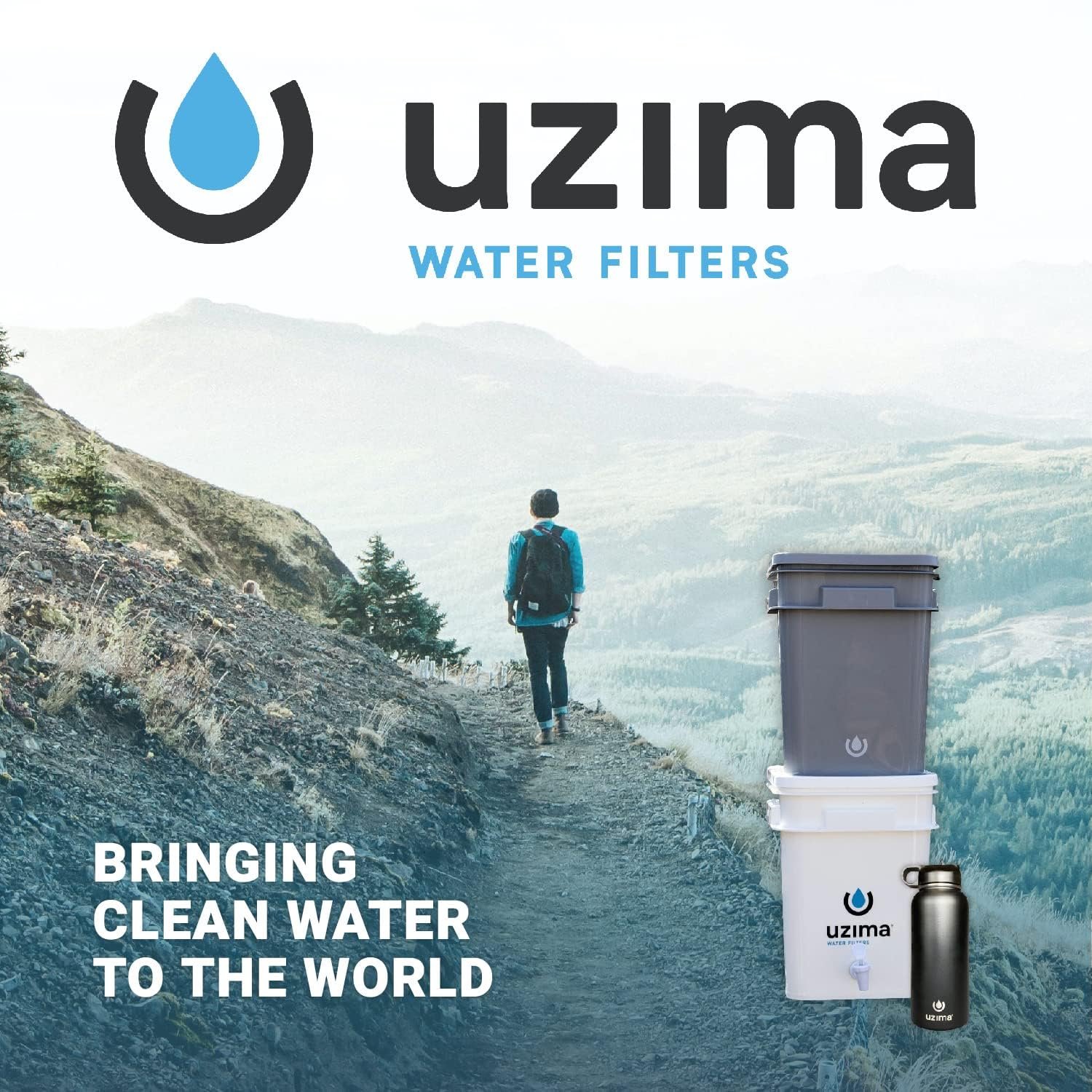 Uzima UZ-2 Camping Water Filter and Drinking Water Filter System, Portable Survival Camping Essentials, Backpacking Purification Gear for Glamping, Hiking, and Hunting Essentials and Military Gear - Image 6