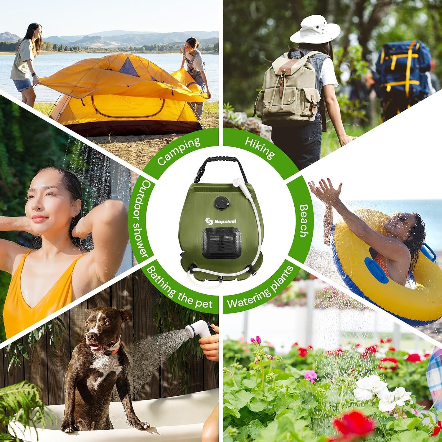 sapsisel Camping Shower Bag, 5 Gal/20L Solar Heating Camping Shower with Upgraded Hose and Shower Head,Portable Shower for Camping,Solar Shower - Image 6