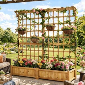 Aoxun 72″ Raised Garden Bed w...