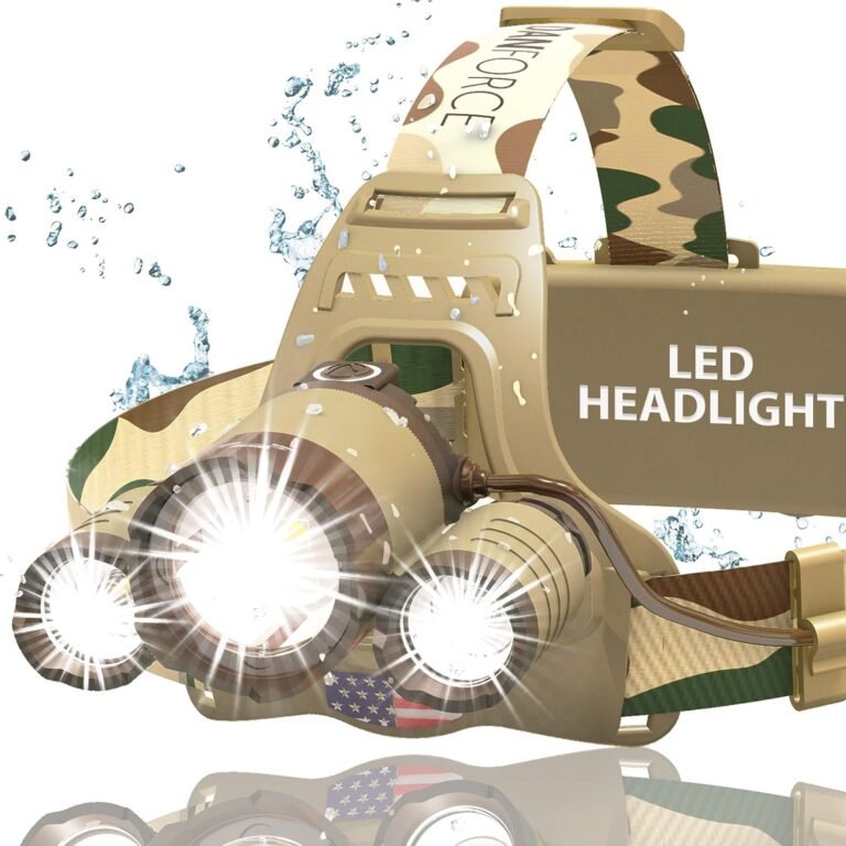 DanForce Headlamp. USB Rechargeable LED Head Lamp. Ultra Bright LUMINUS 1080 Lumen Headlamp Flashlight + Red Light. HeadLamps for Adults, Camping, Outdoors & Hard Hat Light. Zoomable IPX54 Headlight