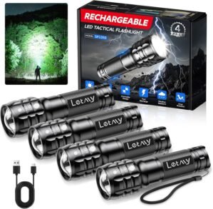 LETMY 4 Pack Rechargeable Flashligh...