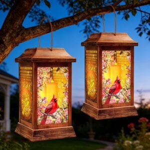 2 Pack Cardinal Solar Lanterns Outd...