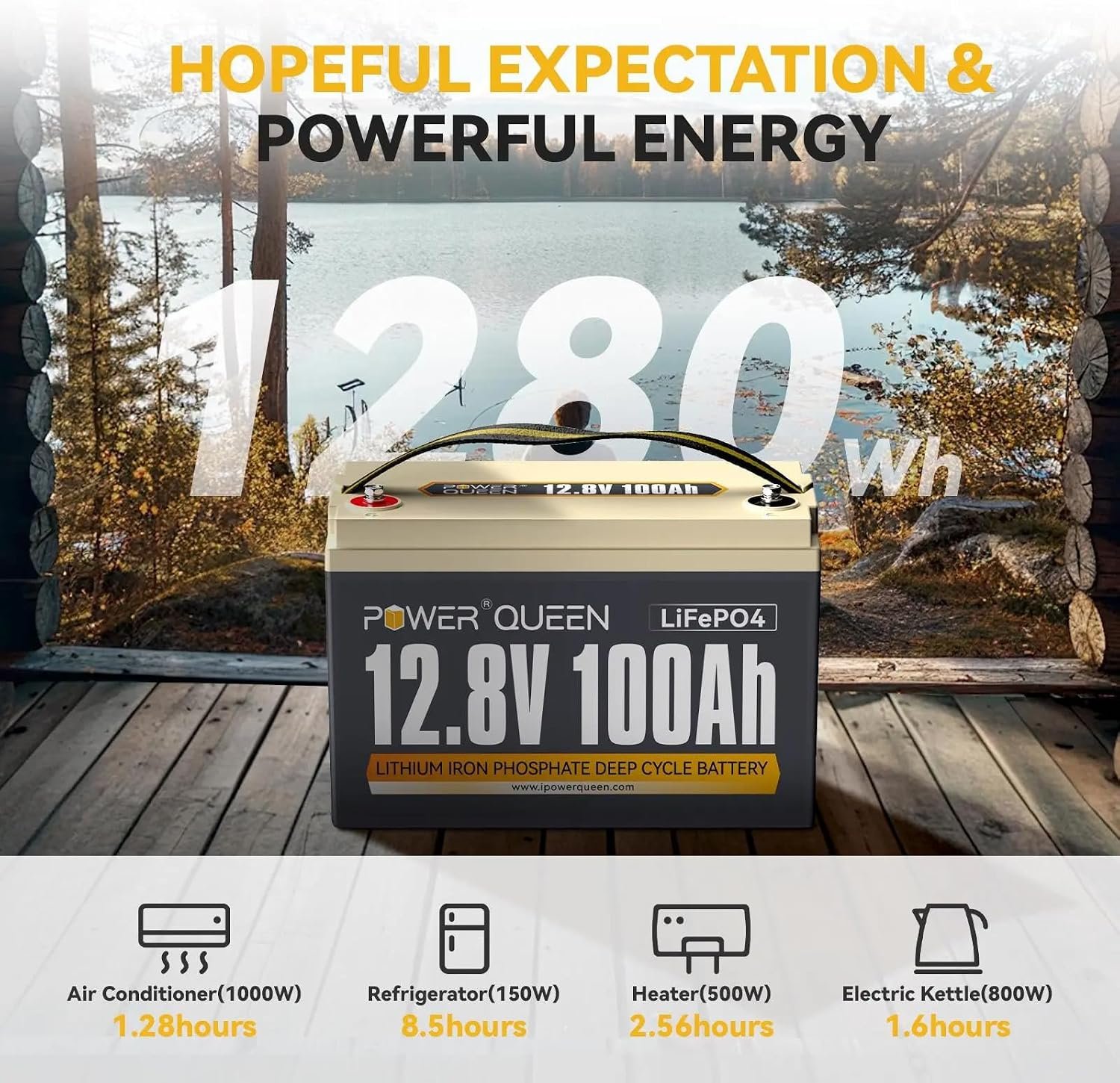 power queen 12V 100Ah LiFePO4 Battery Group 31 Lithium Battery for RV Solar - Image 2