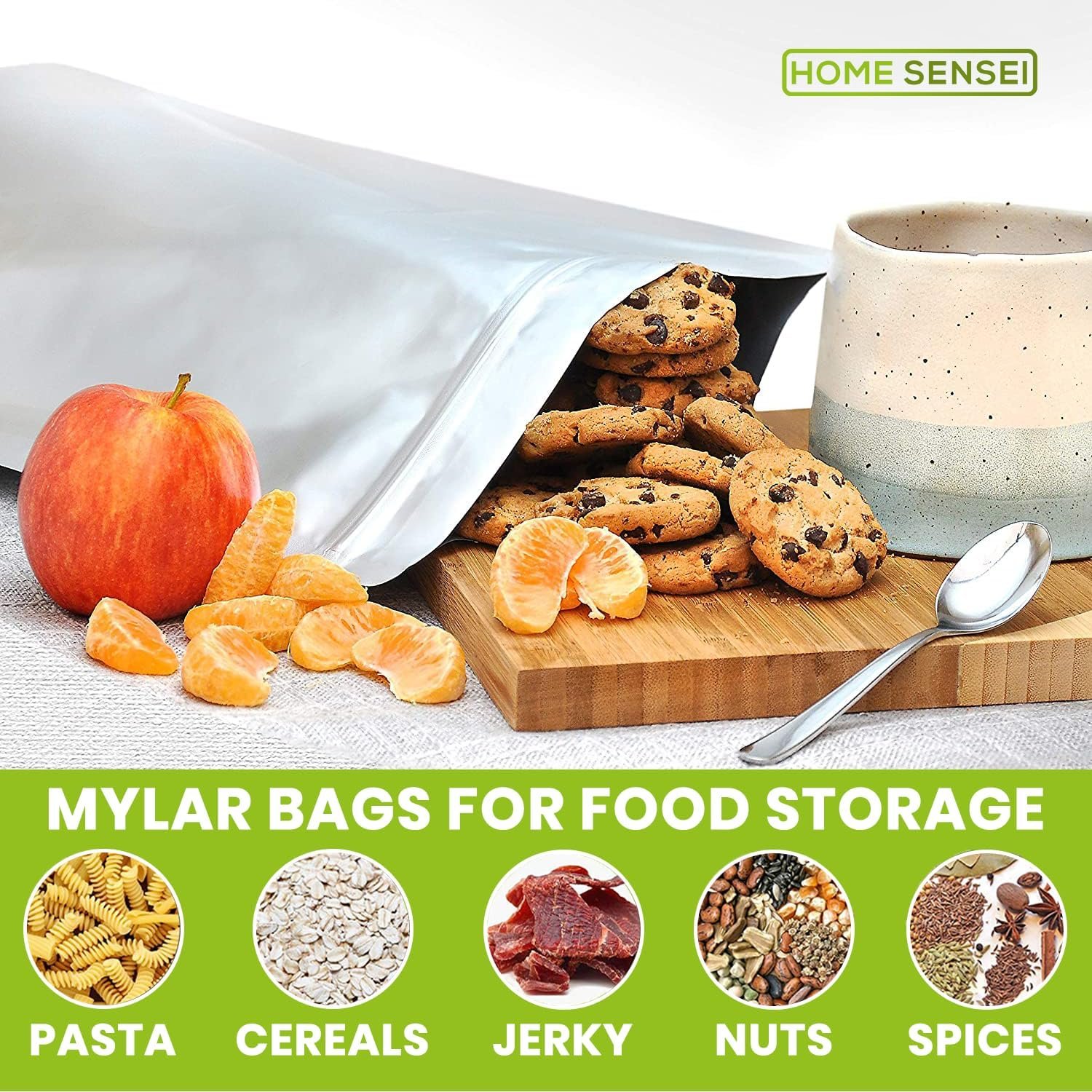 30 Mylar Bags for Food Storage 1 Gallon - Extra Thick 15 Mil - Long Term & Food Grade - Mylar Bags with Oxygen Absorbers 400cc- Zipper, Resealable, Stand-up Gousset - Bolsas Mylar con Abosrbentes - Image 5