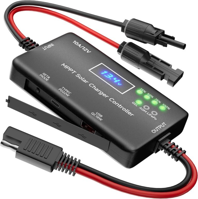 SUNAPEX MPPT Solar Charge Controller 12V 10A for LiFePO4 AGM Gel Batteries
