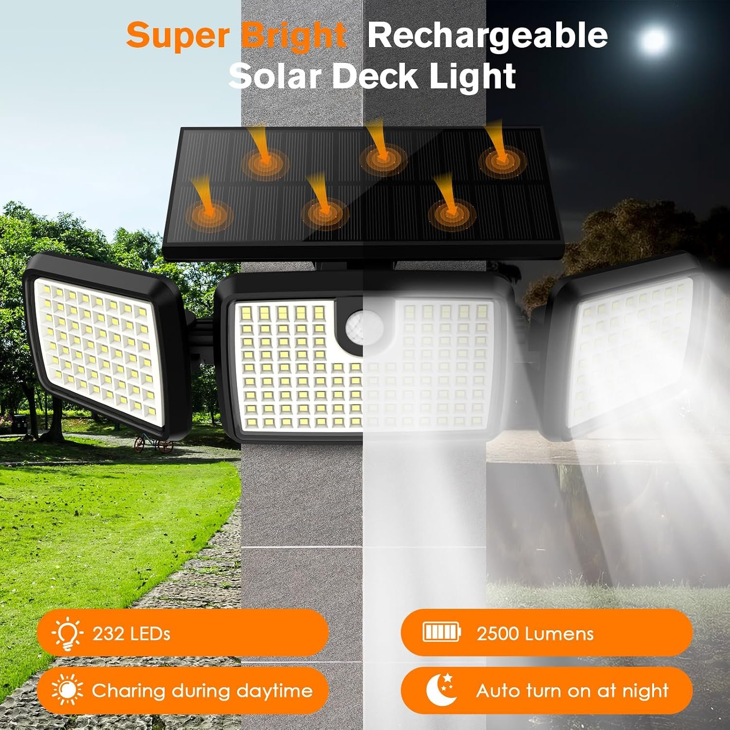 MIHANI Solar Lights Outdoor, Quick Charge Solar Motion Deck Lights Outdoor for Deck with High Brightness, Larger Built-in Tempered Glass Panel, Sensitive PIR Motion Inductor (Remote,2 Pack) - Image 6