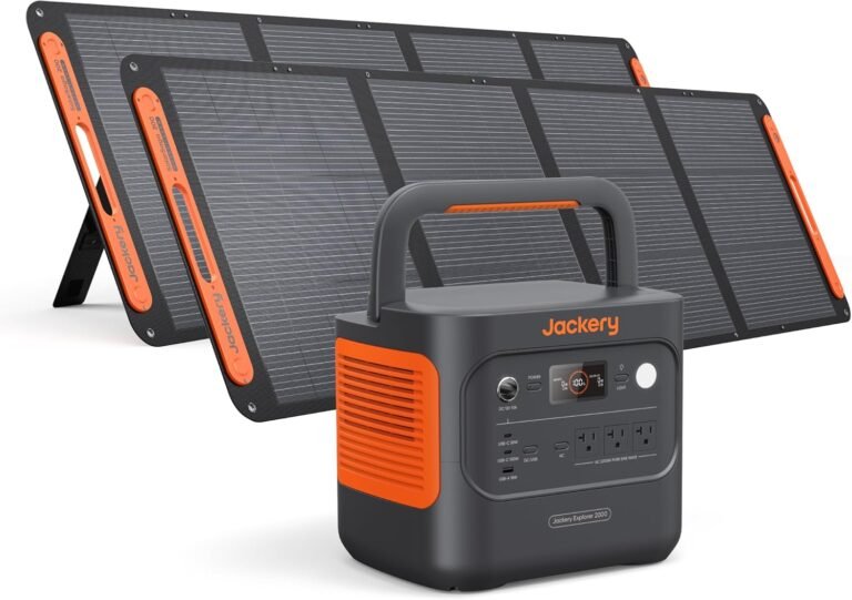 Jackery Explorer 2000 v2 and 2x200W Solar Panels, 2042Wh, 2200W AC Output