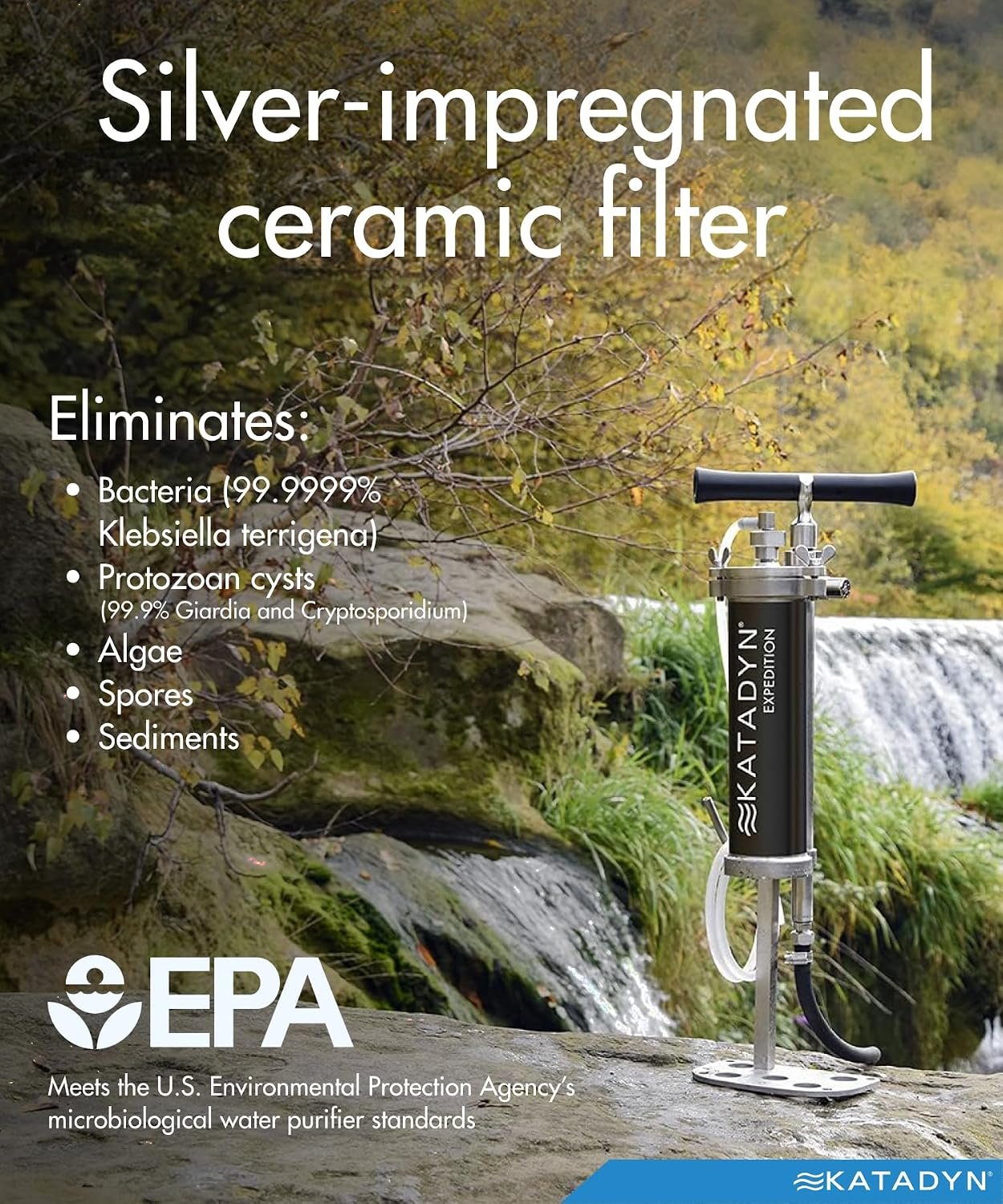 Katadyn KFT Expedition Stainless Steel Hand Pump Water Filter, Silver - Image 4