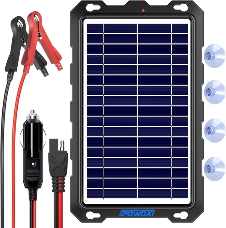 POWOXI 7.5W 12V Solar Battery Charger Trickle Maintainer Kit for Car
