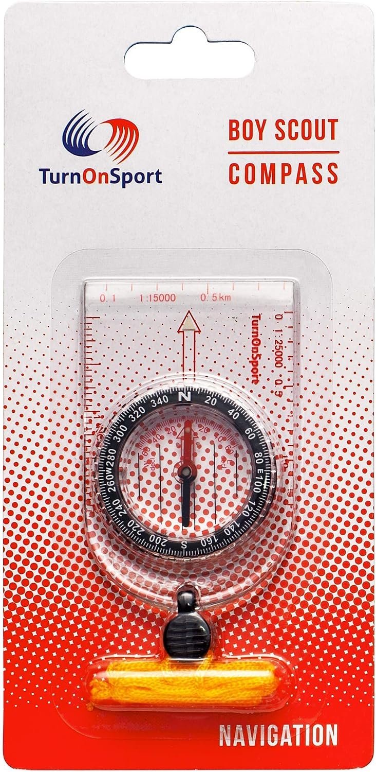 Boy Scout TurnOnSport Orienteering Hiking Compass - Kids, Waterproof & Lightweight, Mini, Survival, Camping Kit - Image 9