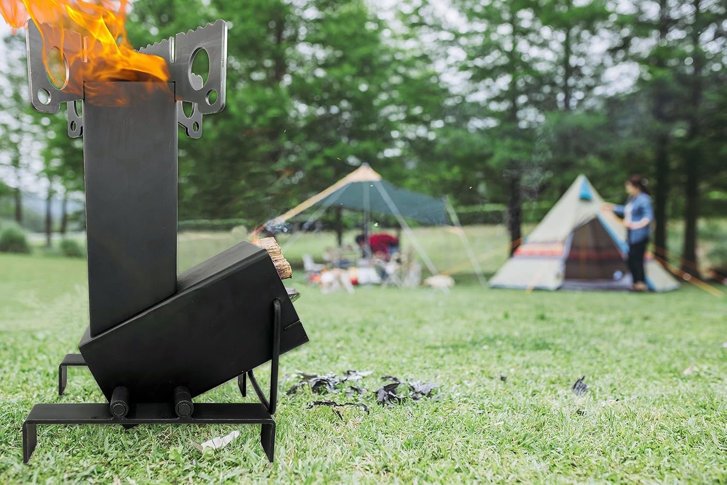 Collapsible Rocket Stove by StarBlue with FREE Carrying Bag - A Portable Wood Burning Camping Stove with Large Fuel Chamber Best for Outdoor Cooking, Camping, Picnic, BBQ, Hunting, Fishing - Image 4