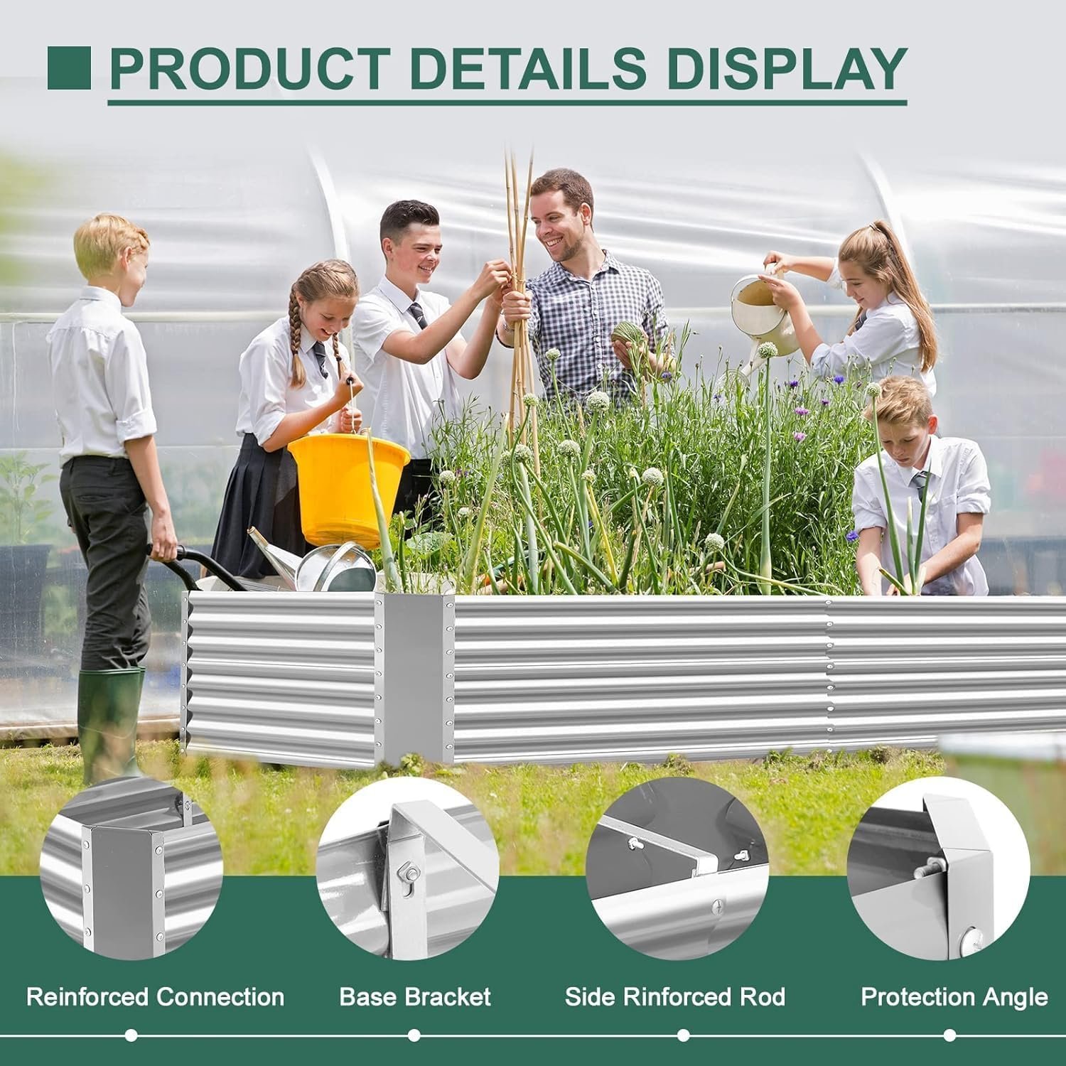Land Guard 2 Pack 8×4×2ft Galvanized Raised Garden Bed Kit, Galvanized Planter Raised Garden Boxes Outdoor, Large Metal Raised Garden Beds for Vegetables (Silver) - Image 7