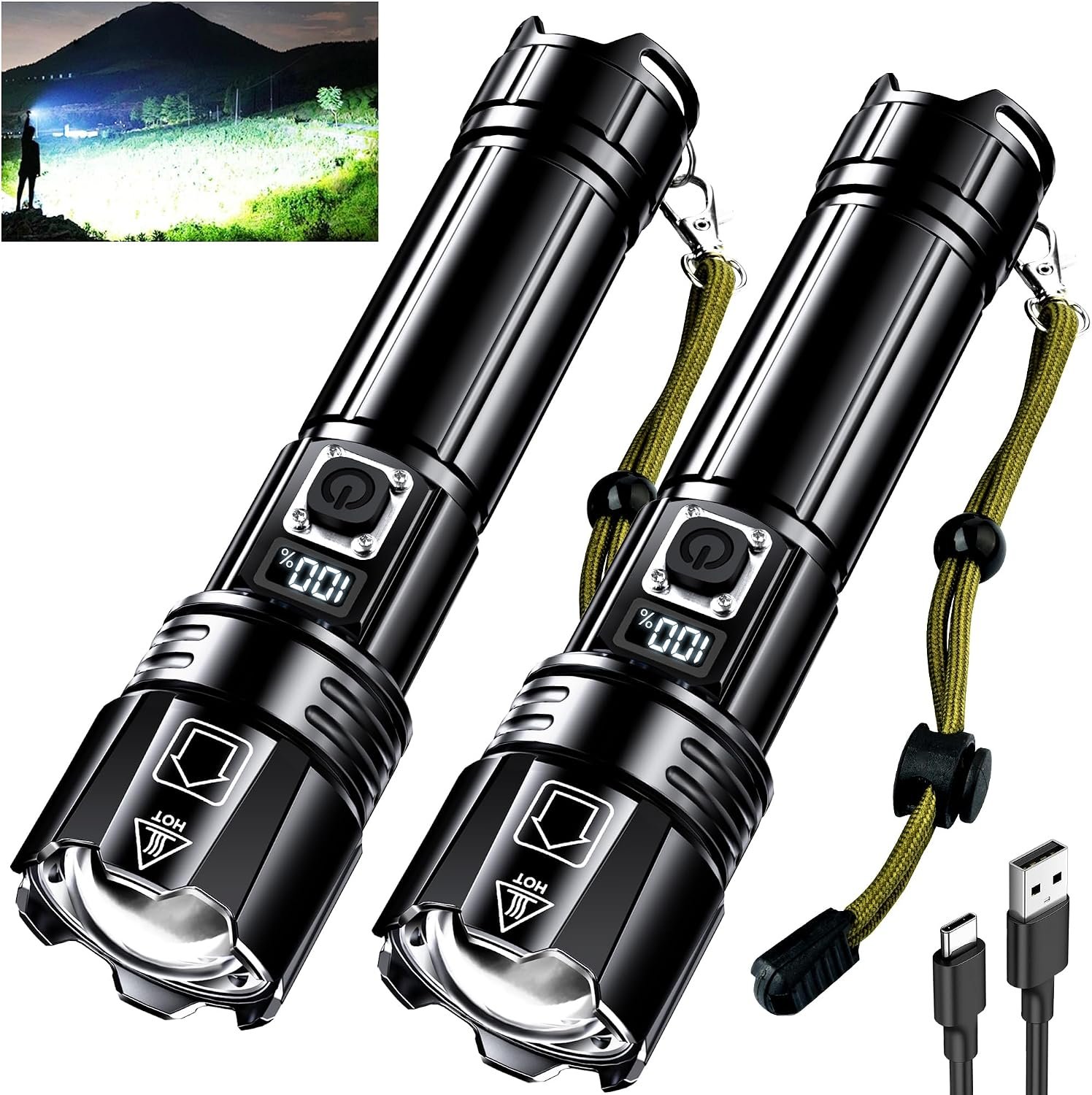 AKNEAR Rechargeable LED Flashlight High Lumens Super Bright