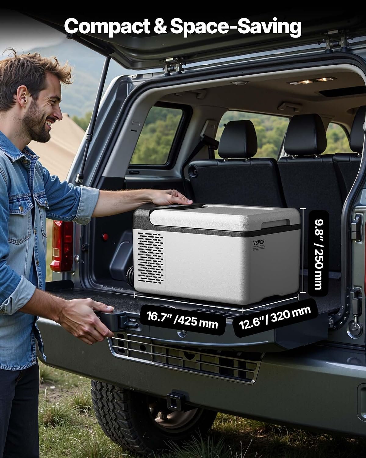 VEVOR 12V Car Refrigerator 10 QT, Portable Mini Freezer with APP Control, -4℉ to 68℉, 12/24V DC & 110-220V AC Compressor Cooler for Travel, Camping, Home, Road Trip - Image 9