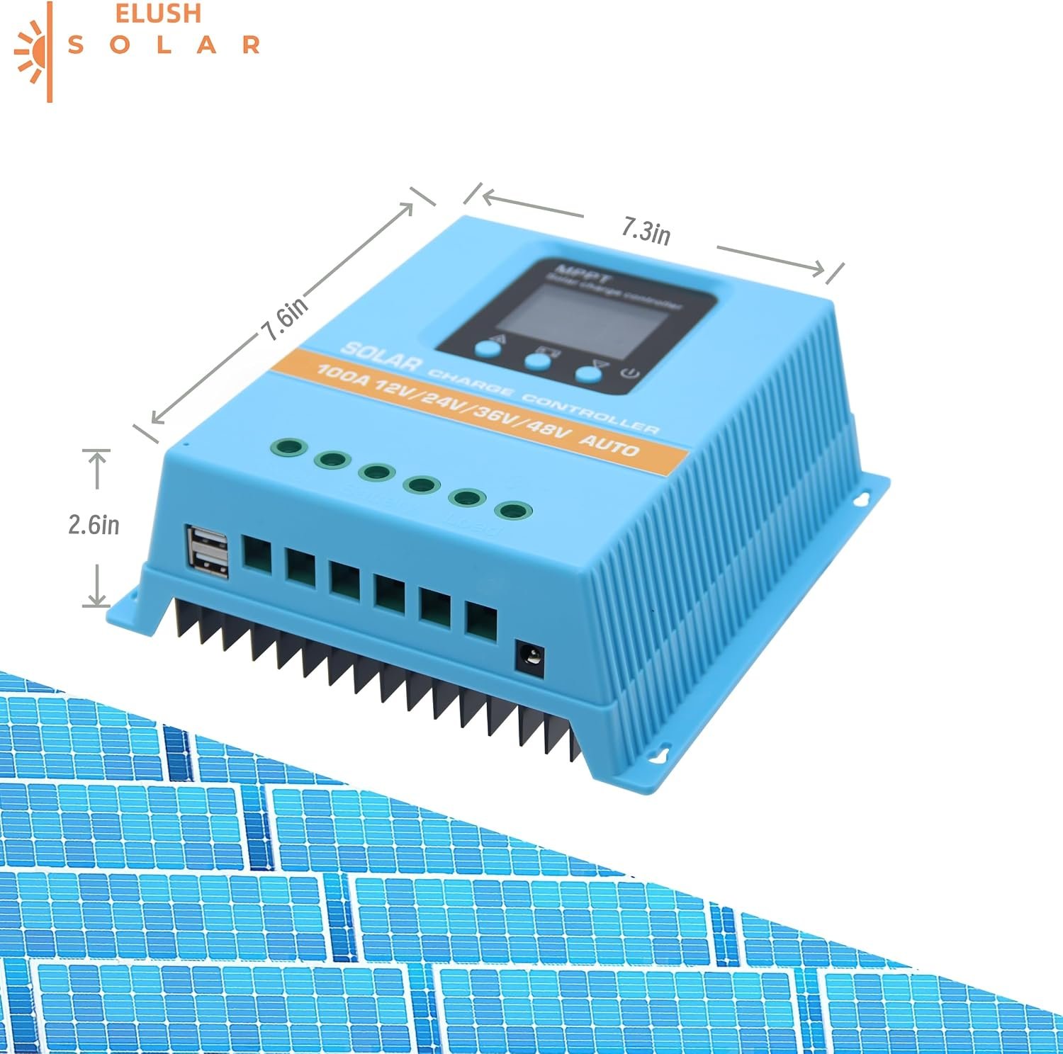 Upgraded 100A MPPT Solar Charge Controller 12V 24V 36V 48V LCD Display Battery Intelligent Regulator Max 100V Input Dual USB for Lead-Acid/Lithium - Image 4
