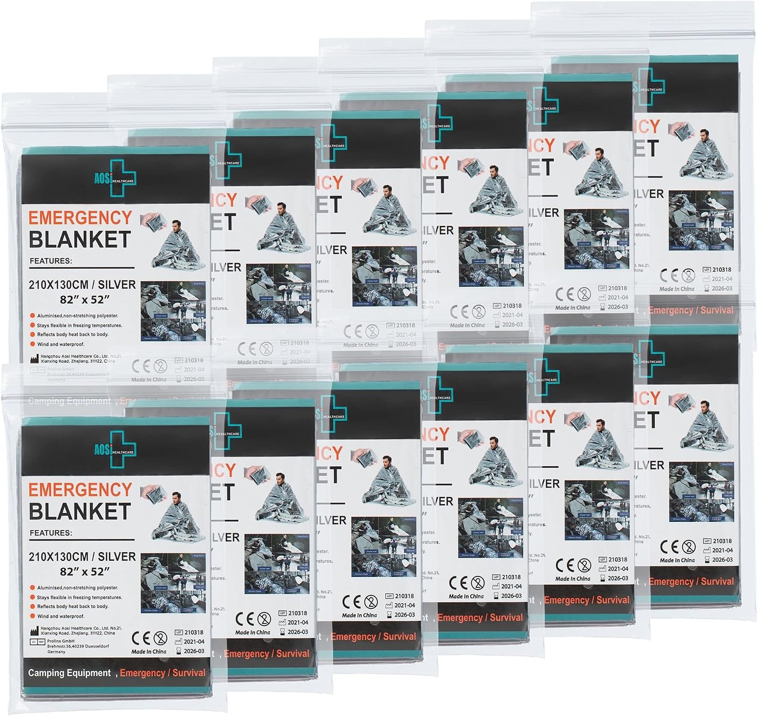 General Medi Emergency Blanket (12-Pack),Emergency Silver Foil Blanket– Perfect for Outdoors, Hiking, Survival, Marathons or First Aid - Image 2