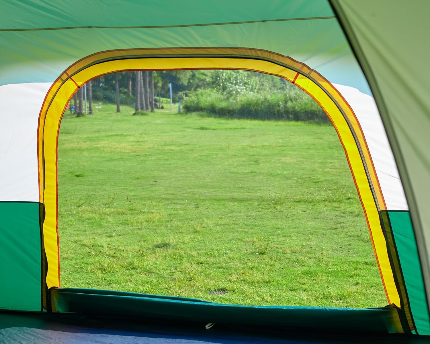 KTT Extra Large Tent 12-14 Person,Family Cabin Tents,2 Rooms,Straight Wall,2 Doors 4 Windows with Mesh,Waterproof,Straight Wall,Big Tent for Outdoor,Picnic,Camping,Gathering(Brown) - Image 12