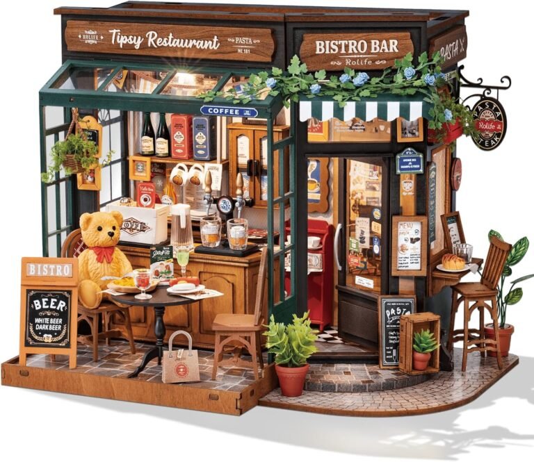 Rolife Coffee Bar Miniature House Kit with LED Lights