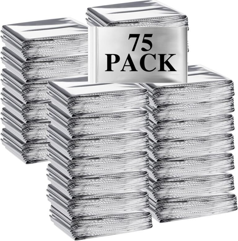 Macarrie 75 Pack Emergency Blankets, Thermal Space for Survival