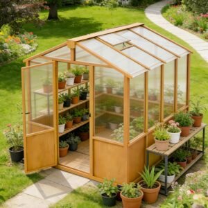 COOS BAY 6x8ft Cedar Wood Greenhous...