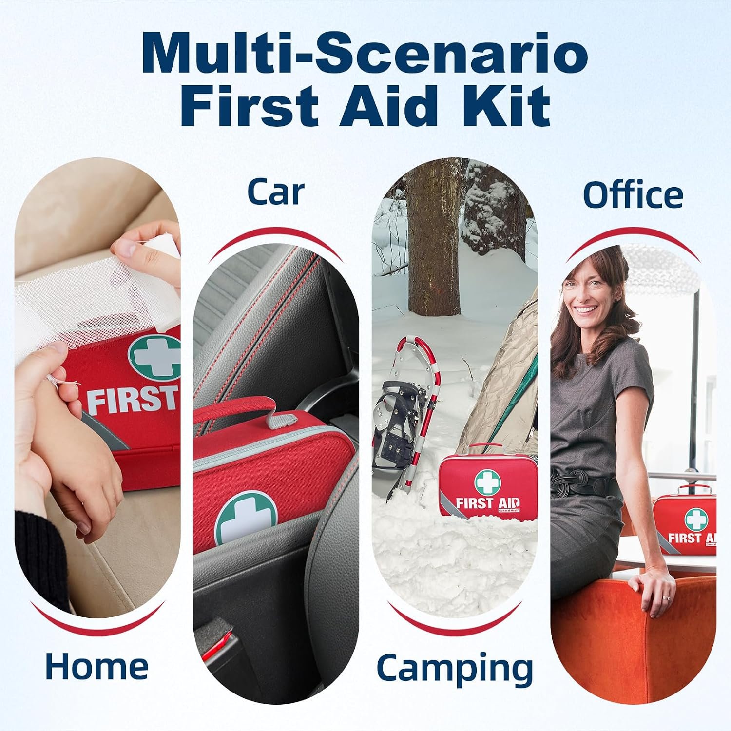 General Medi 2-in-1 First Aid Kit (215 Piece Set) + 43 Piece Mini First Aid Kit -Includes Ice(Cold) Pack, Moleskin Pad and Emergency Blanket for Travel, Home, Office, Car, Workplace - Image 7