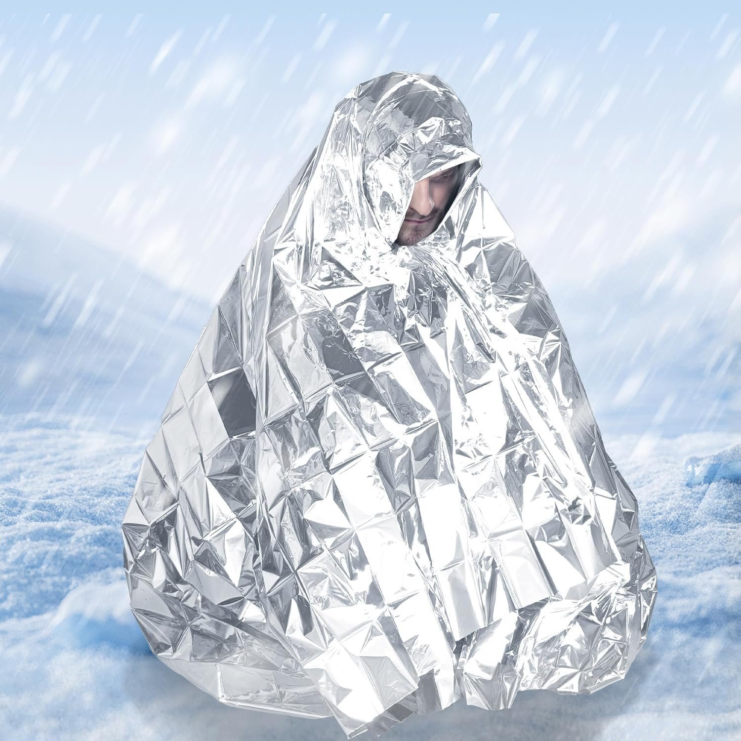 Emergency Mylar Thermal Blankets,Space Blanket Survival kit Camping Blanket, Perfect for Outdoors, Hiking, Survival, Bug Out Bag,Marathons or First Aid - Image 2