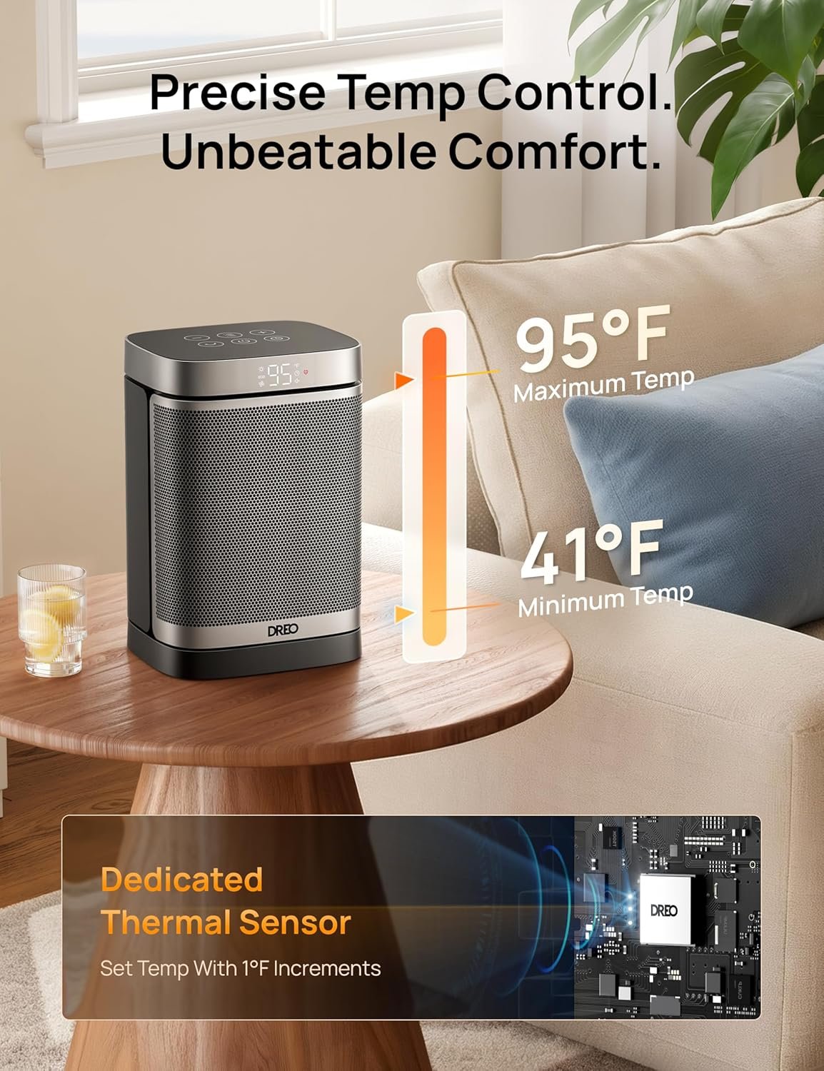 DREO Space Heater, Portable Electric Heaters for Indoor Use with Thermostat - Image 6