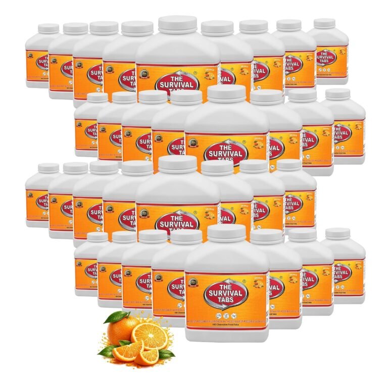 Survival Tabs – Emergency Food Supply – 33-Bottl Orange Ration Kit, Non-GMO