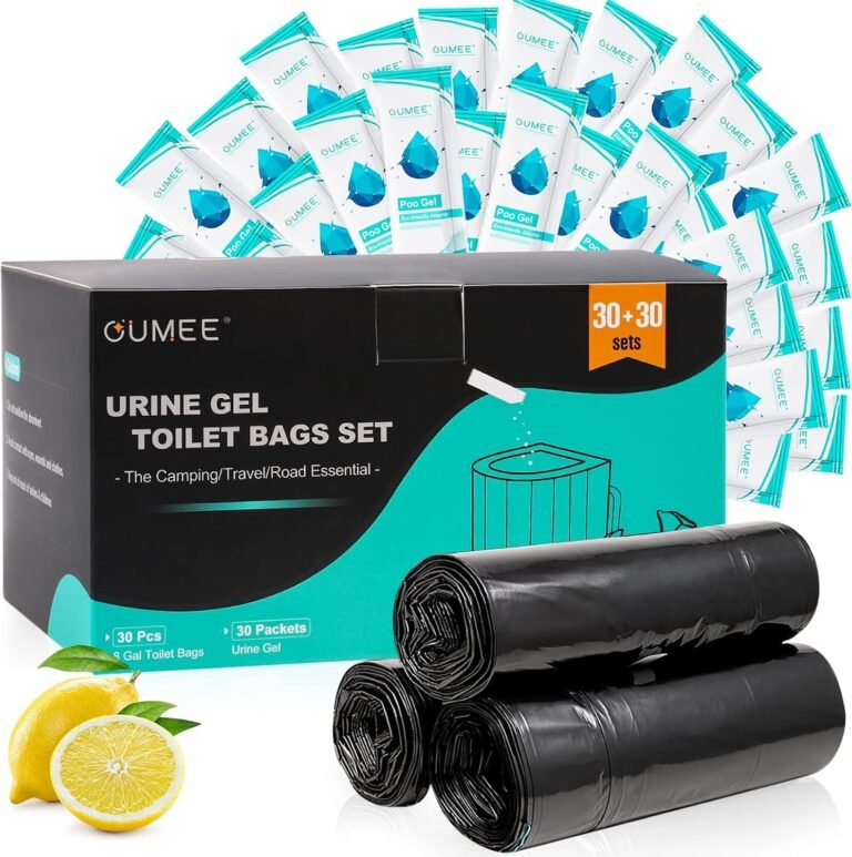 OUMEE Lemon 30 Portable Toilet Bags with 30 Poo Gel Set, 8 Gallon