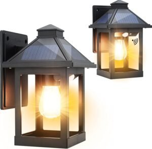 2 Pack Solar Wall Lanterns Outdoor ...