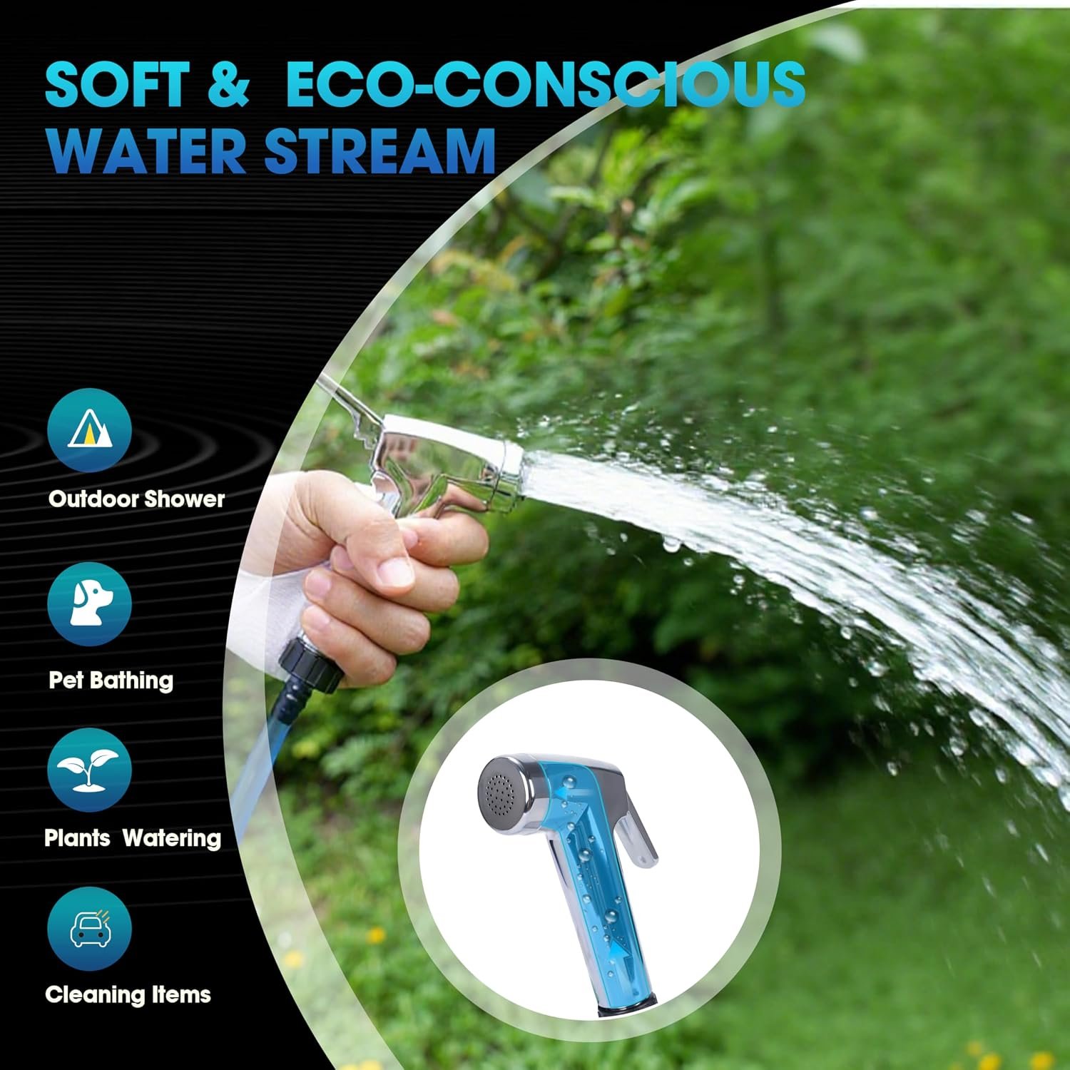 Portable Shower,12L/3.2 Gal Solar Camping Shower Bag with Auto Pressure Pump,Portable Outdoor Shower for Camping,Beach,Hiking,RV,Pet Bath - Image 5