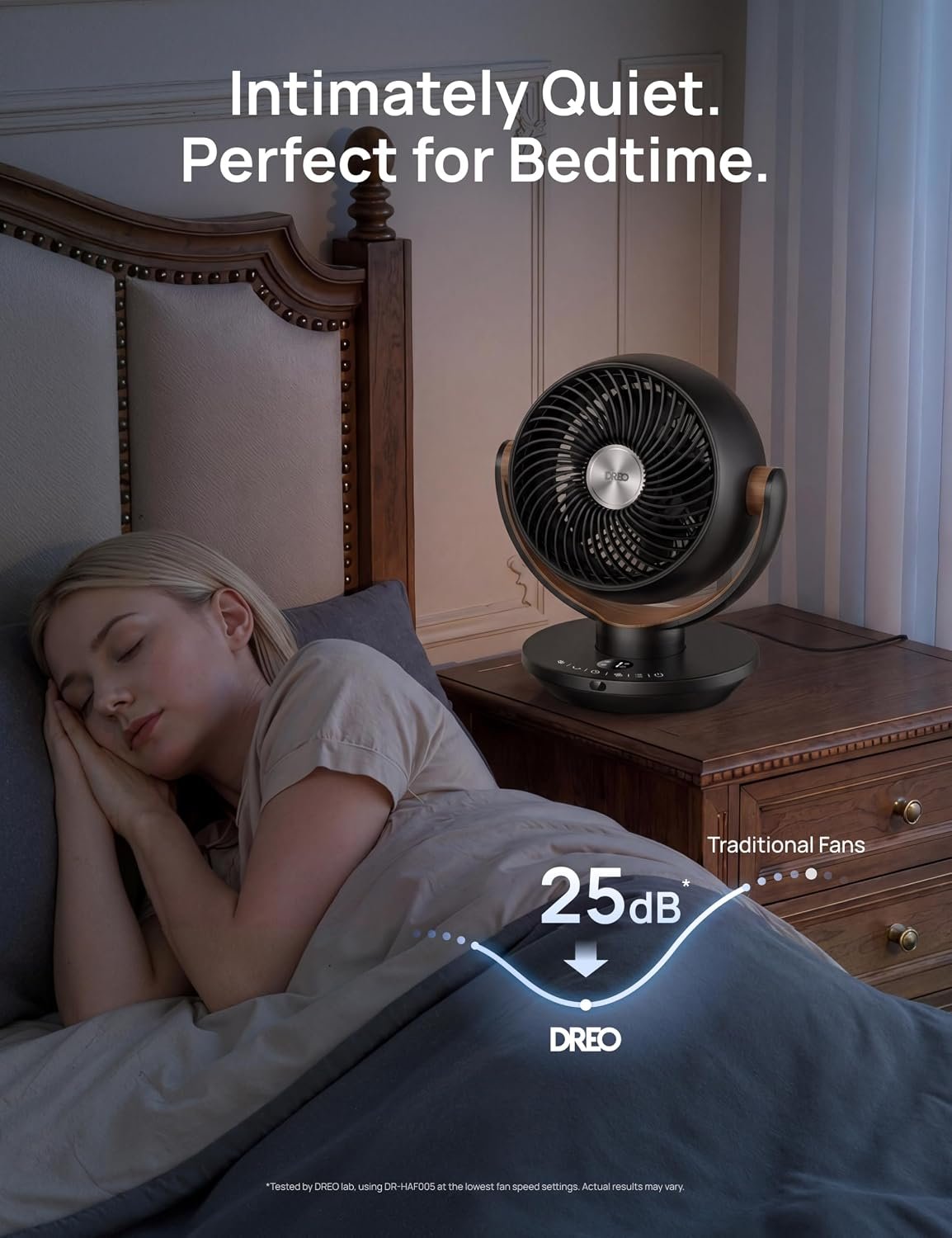 DREO Fan for Bedroom, Desk Air Circulator Fan with Remote, 11 Inch Table Fans for Whole Room, 65ft Powerful Airflow, 120° Vertical Manual +90° Oscillating, 4 Speeds, 8H Timer, 25dB Quiet Fan, Home - Image 5