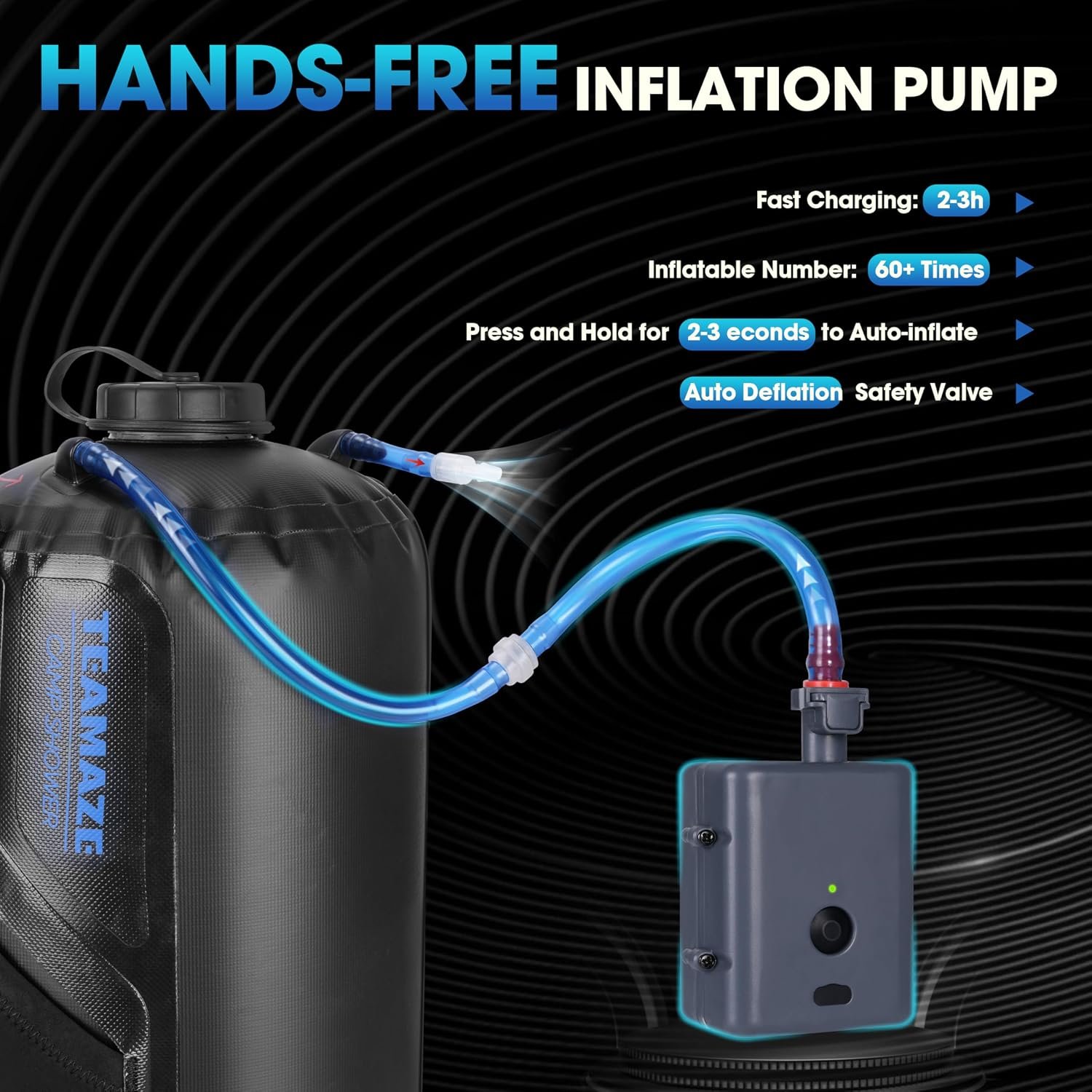 Portable Shower,12L/3.2 Gal Solar Camping Shower Bag with Auto Pressure Pump,Portable Outdoor Shower for Camping,Beach,Hiking,RV,Pet Bath - Image 4