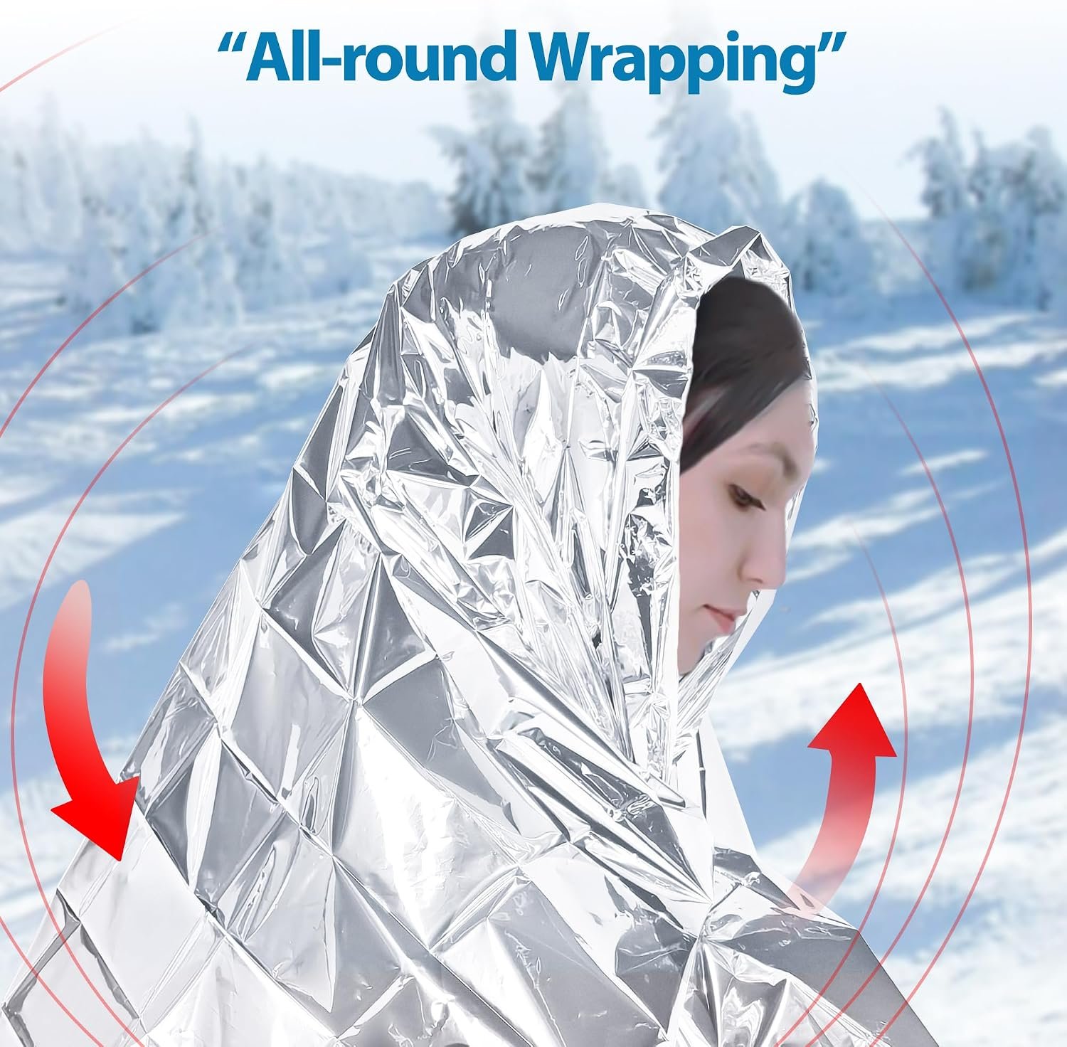 Emergency Mylar Thermal Blankets,Space Blanket Survival kit Camping Blanket, Perfect for Outdoors, Hiking, Survival, Bug Out Bag,Marathons or First Aid - Image 5