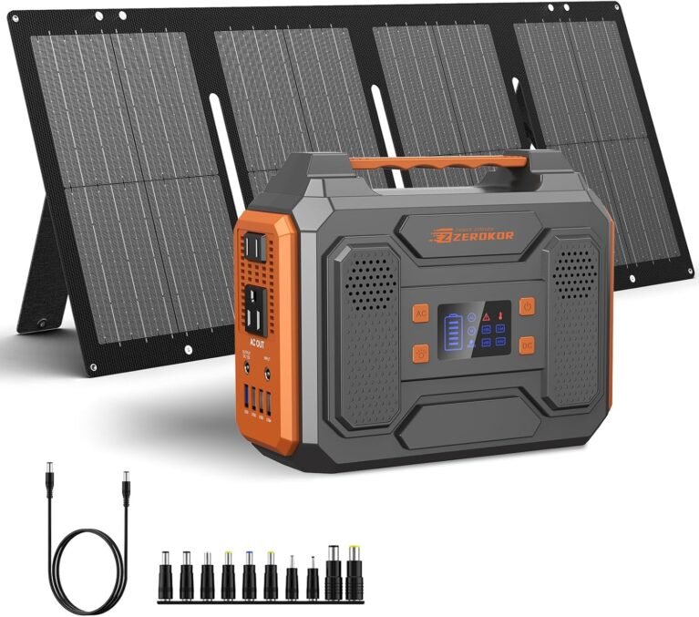 Portable Solar Generator 300W Portable Power Station with 60W Solar Panel