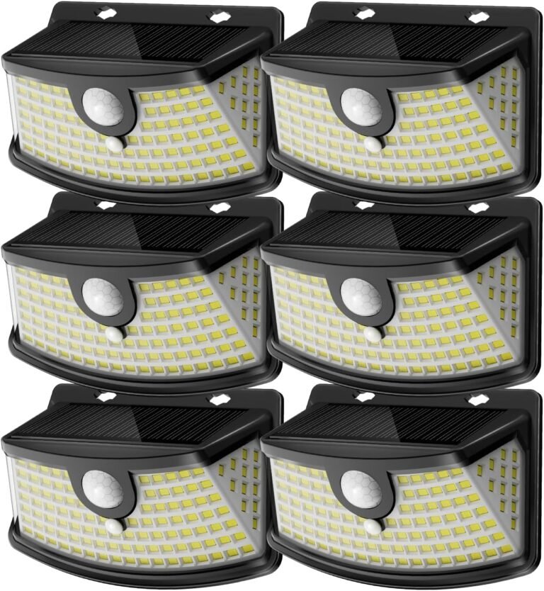Aootek Solar Motion Sensor Lights Outdoor 120 LEDs, Black, 6 Pack