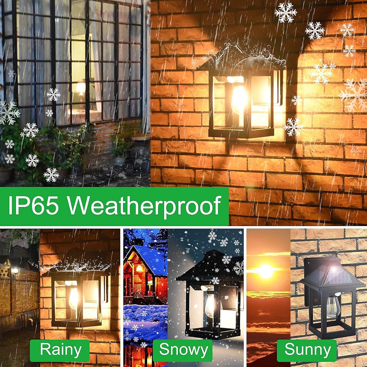 2 Pack Solar Wall Lanterns Outdoor with 3 Modes, Dusk to Dawn Motion Sensor - Image 3