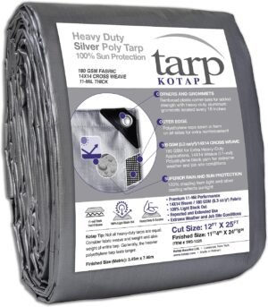 KOTAP 12×25 ft Heavy-Duty Silv...
