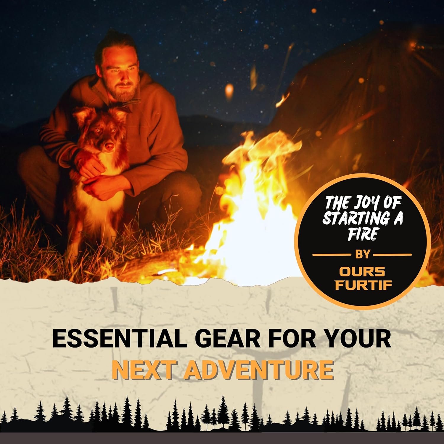Ferro Rod Fire Starter Kit with Fatwood Tinder Stick - 3/8" Thick Ferrocerium Flint and Steel Fire Starter, Multi-Tool Striker & Pouch - Survival Fire Steel for Camping, Bushcraft & Emergency - Image 7