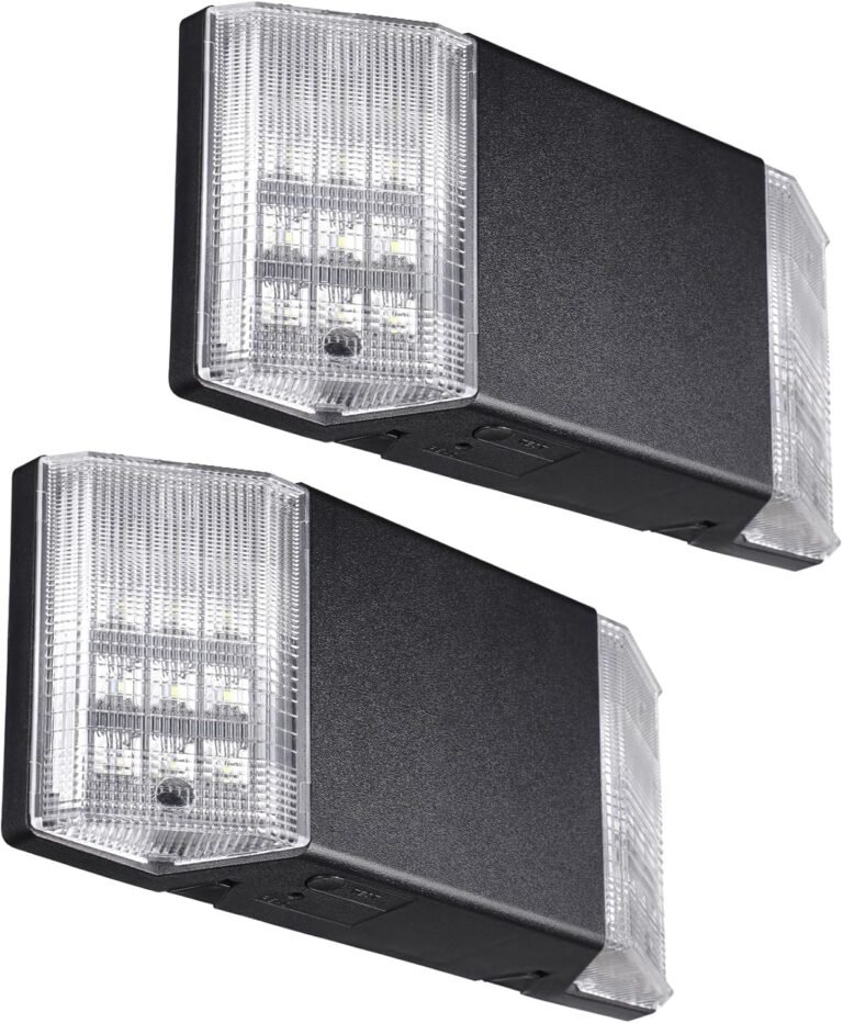 TORCHSTAR 2-Pack LED Emergency Lighting with Battery Backup Black