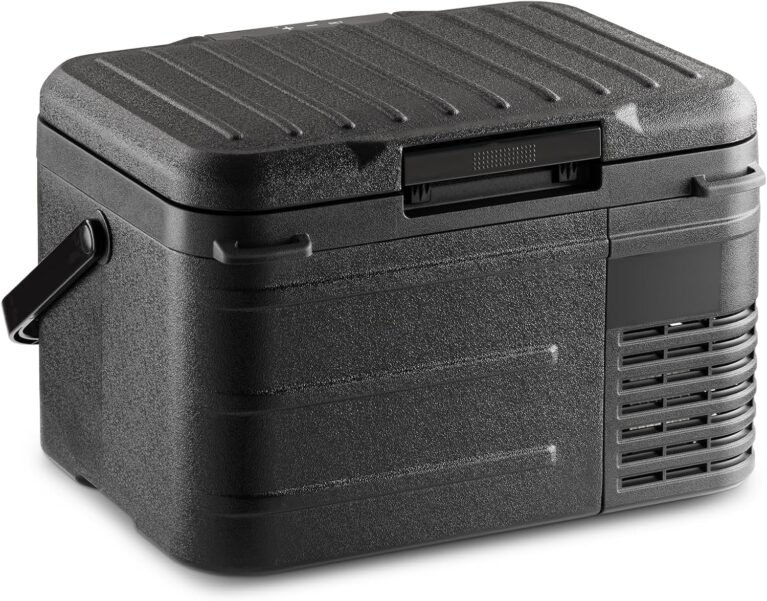 12 Volt Refrigerator, 11QT(10L) Compressor Electric Cooler, Car Fridge -4℉~68℉, Portable Refrigerator 12V/24V DC 110-240V AC, Compact Freezer for Vehicle RV Camping Truck Boat Travel, Black