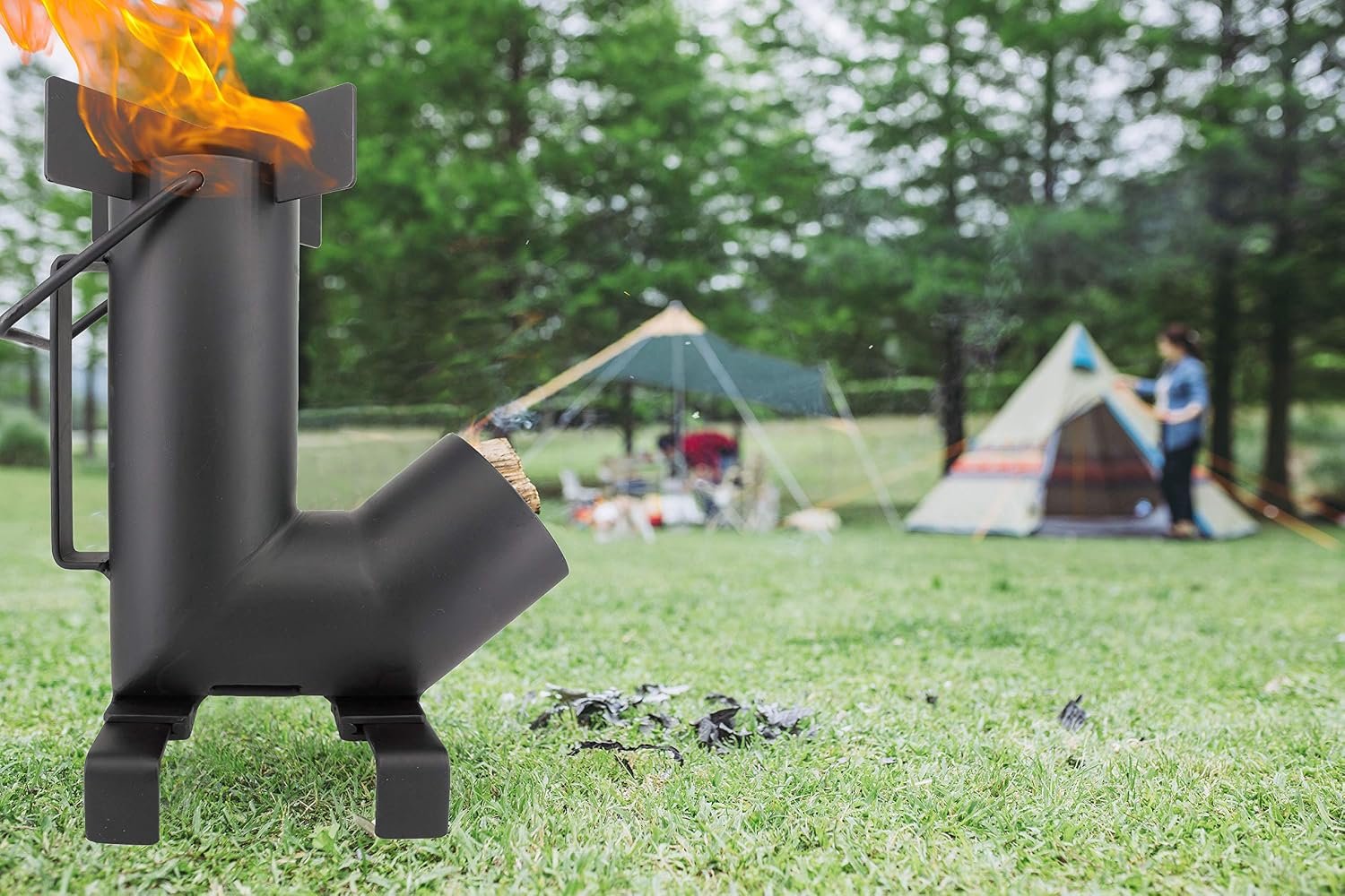 Camping Rocket Stove by StarBlue with FREE Carrying Bag - A Portable Wood Burning Camping Stove with Large Chamber Best for Outdoor Cooking, Camping, Picnic, BBQ, Hunting, Fishing - Image 4