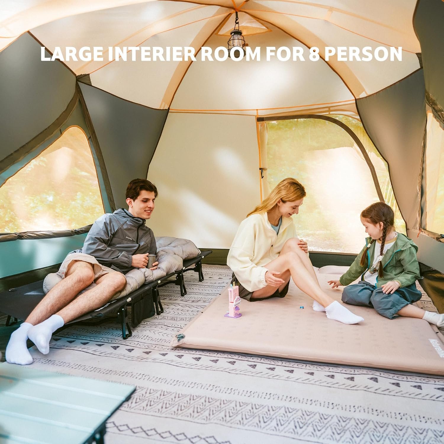Naturehike KOTA 4/6/8 Person Camping Tent, Double Layer Waterproof 4 Person 6 Person 8 Person Tents for Camping, Large and Tall Family Tent with Vestibules Porch - Image 8