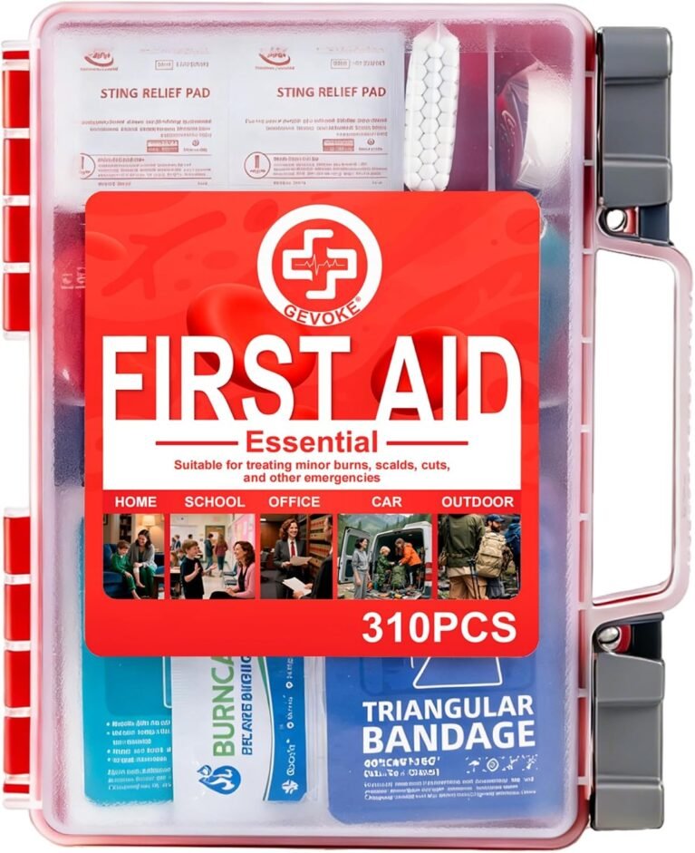 Gevoke Professional First Aid Kit, 310 Piece HardCase, Easy to Organize